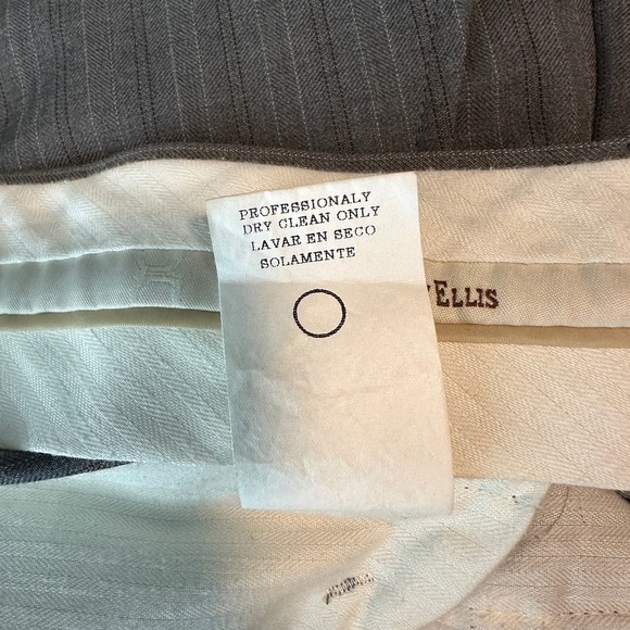 Perry Ellis Gray Striped Wool Blend Flat Front Suit Pants Men's Size 42/32 FLAW - Picture 8 of 16